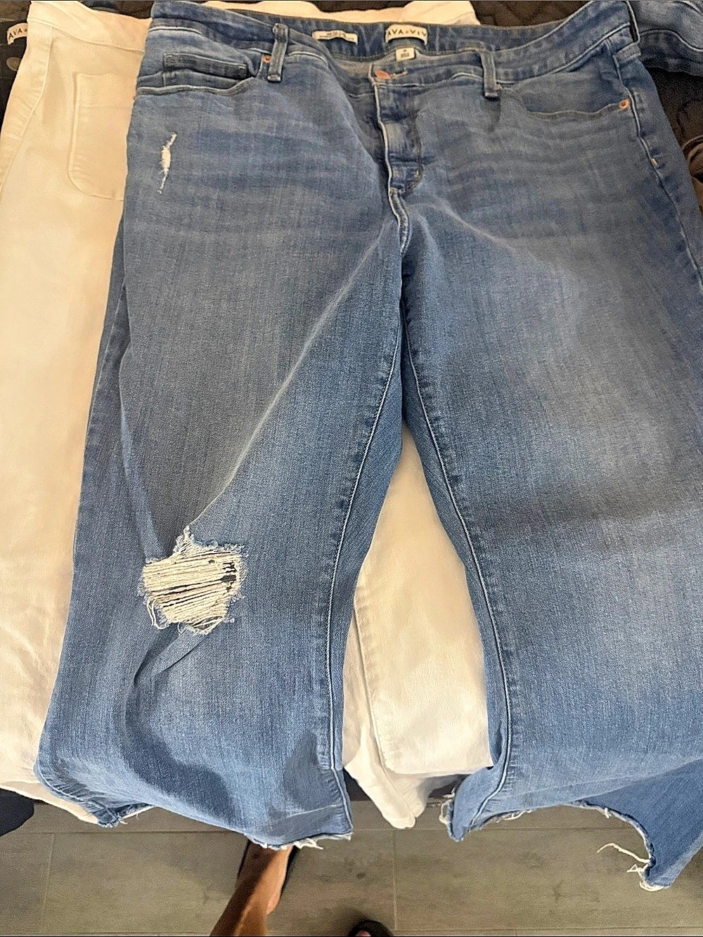 Bundle-Women's wide leg and flare Jeans in Blue, white, & Black